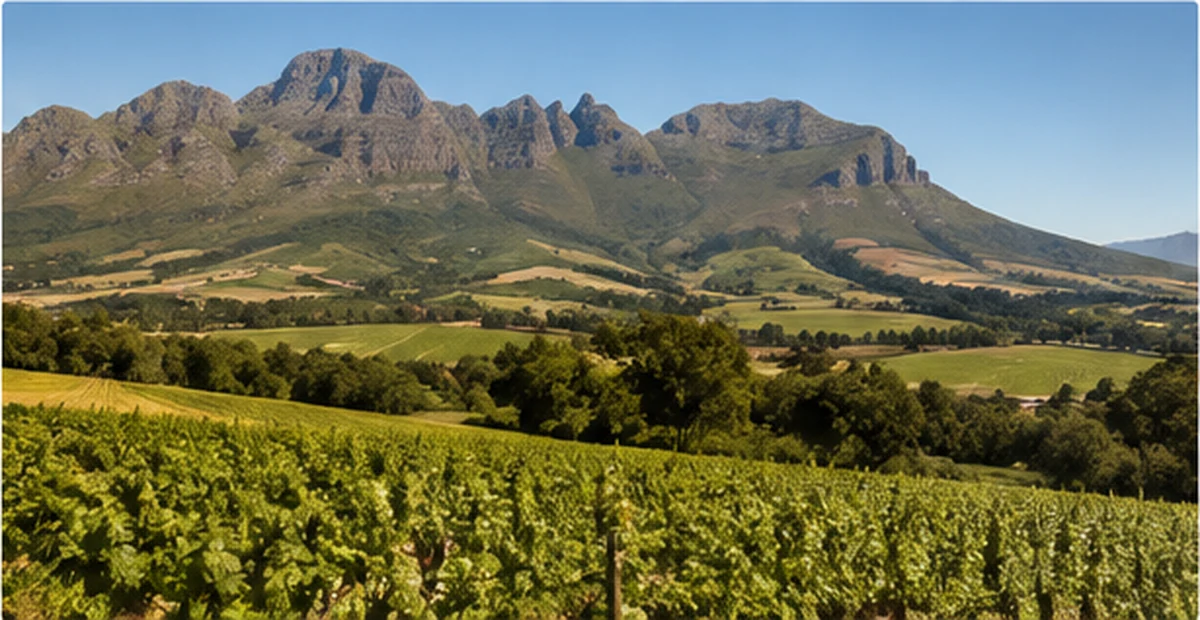 Mountain and vineyard landscape near Somerset West