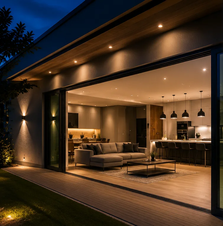 Completed architectural lighting installation