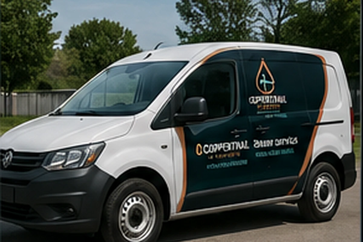 Local plumbing service vehicle